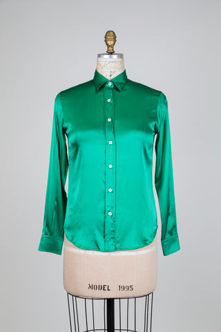 Chemisier satiné vert de jalousie (6)