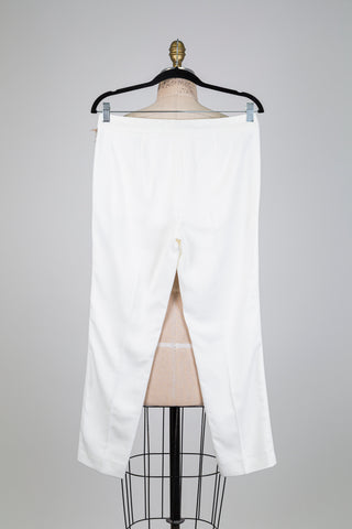 Ivory classic rice-stitch trousers (4+6)