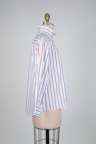 Chemisier à rayures bleu et rouge (XS+)