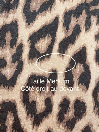 Taupe and black leopard print flowy dress (S+M)