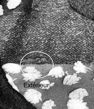 Veste noire effet mouton à relief de pois (TU)