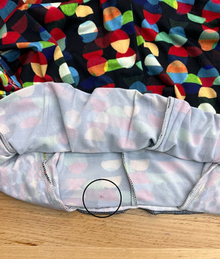 Balloon pants with multicolored polka dots (S)