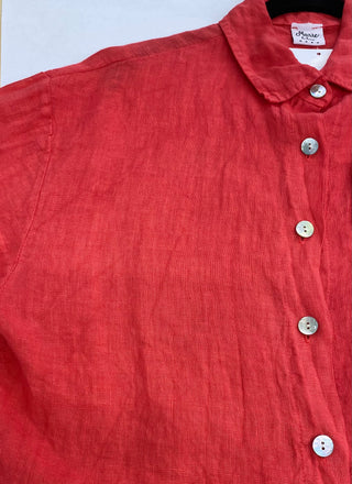 Coral pink linen blouse (M/L)