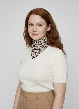 Foulard DANDY léopard diaphane (TU)