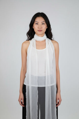 XXL Scarf White Tulle Burst