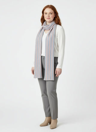 Foulard à jacquard bayadère réversible (XXL- 2 longueurs)