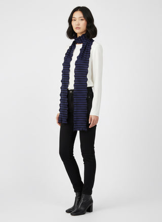 Navy blue striped scarf (XXL)