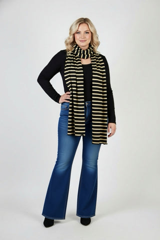 Foulard matelot marine et jaune (2 longueurs)