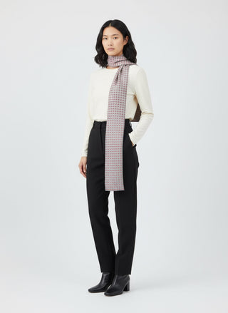 Brick red and verdigris scarf (XXL)