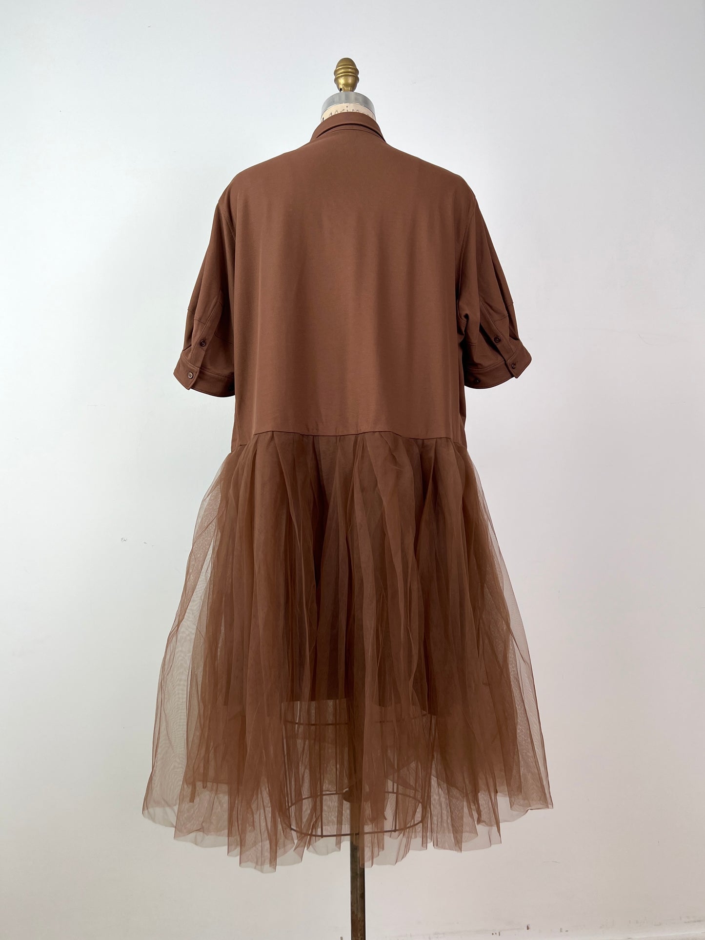 Robe polo caramel à jupe tulle (S)