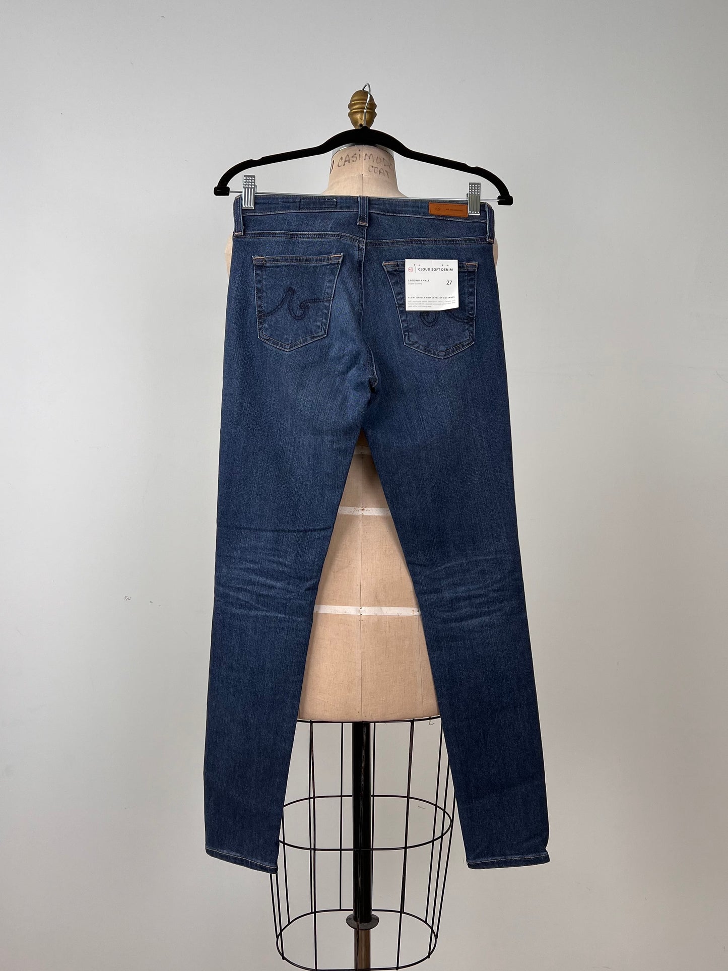 Pantalon skinny en denim brut effet usé (24 à 27)