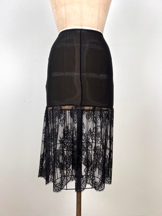 Black petticoat with floral lace (XS/S)