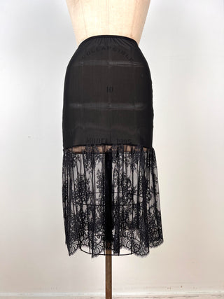 Black petticoat with floral lace (XS/S)
