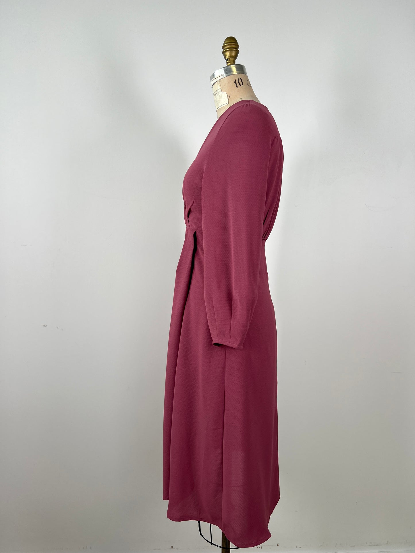 Robe cache-coeur rose style rétro (XS)