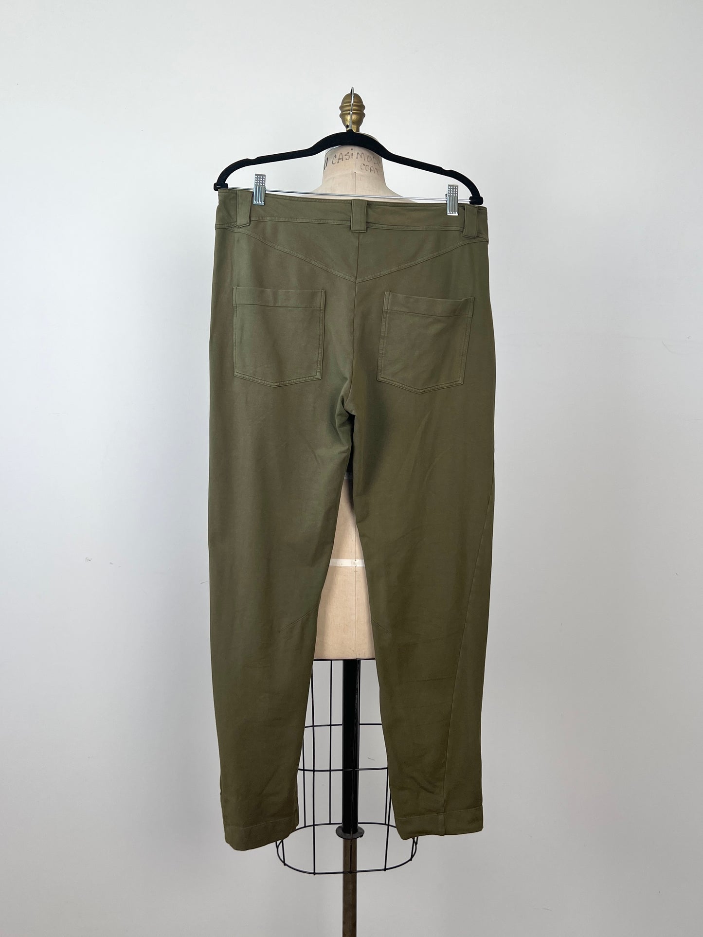 Pantalon chino en molleton kaki (S)
