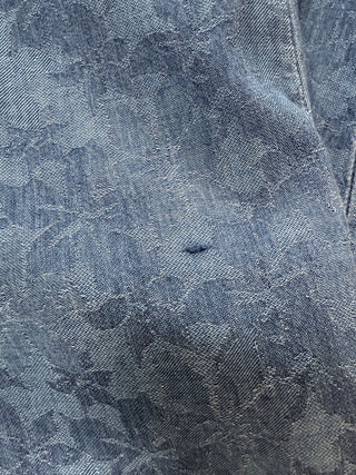 Pantalon à trame florale bleu denim (4)