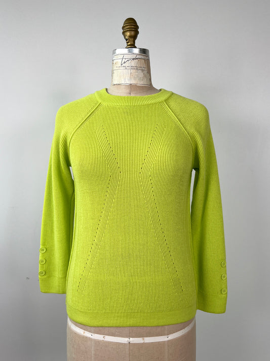 Chandail en tricot jaune / vert lime (XS)