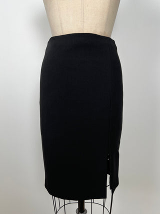 Black straight skirt with adjustable slit and zipper (6)