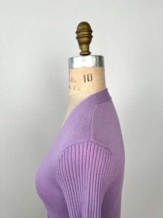 Lilac washable balloon sleeve cardigan (XS)