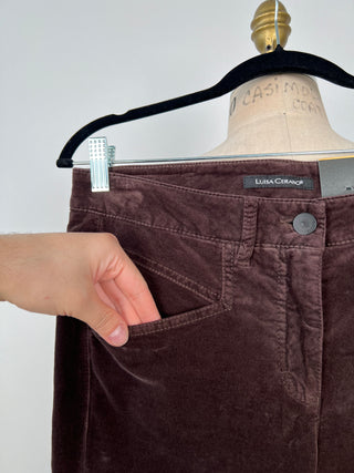 Washable Chocolate Velvet Skinny Pants (8)