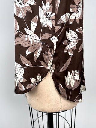 Chocolate floral viscose blouse (6)