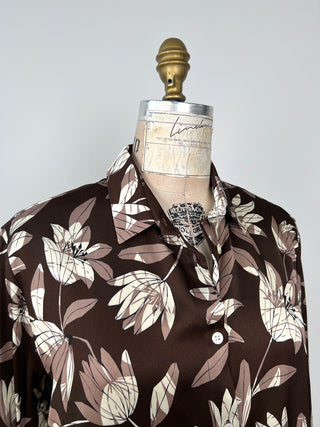 Chocolate floral viscose blouse (6)