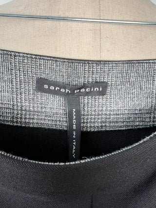 Pantalon noir à revers prince de Galles  (S/M et M/L)