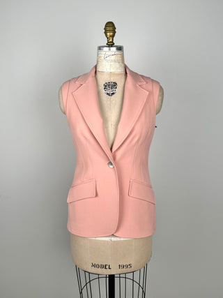 Pale Pink Double Armhole Sleeveless Blazer (0+2)