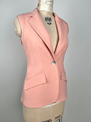 Blazer sans manches rose pâle à double emmanchure (0 + 2)