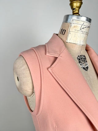 Pale Pink Double Armhole Sleeveless Blazer (0+2)