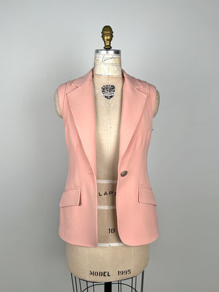 Pale Pink Double Armhole Sleeveless Blazer (0+2)