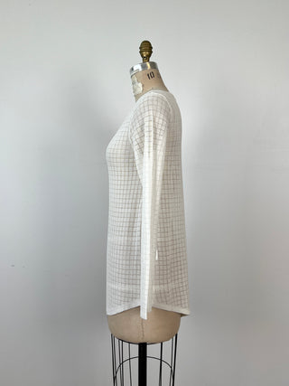 Cream tunic with sheer checks (TU)