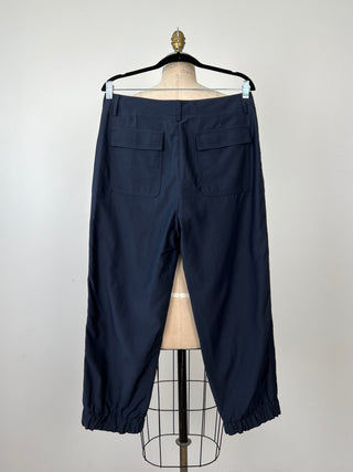 Pantalon effet jogger marine (6-10-12)