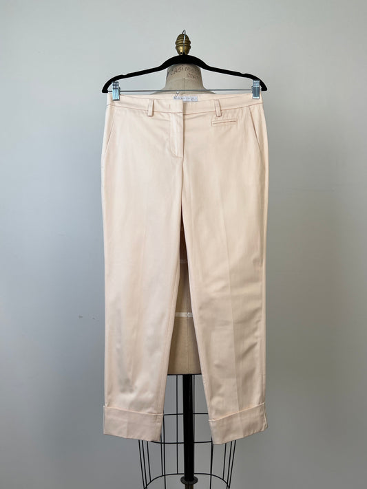 Pantalon rose pâle à revers et strass (6)