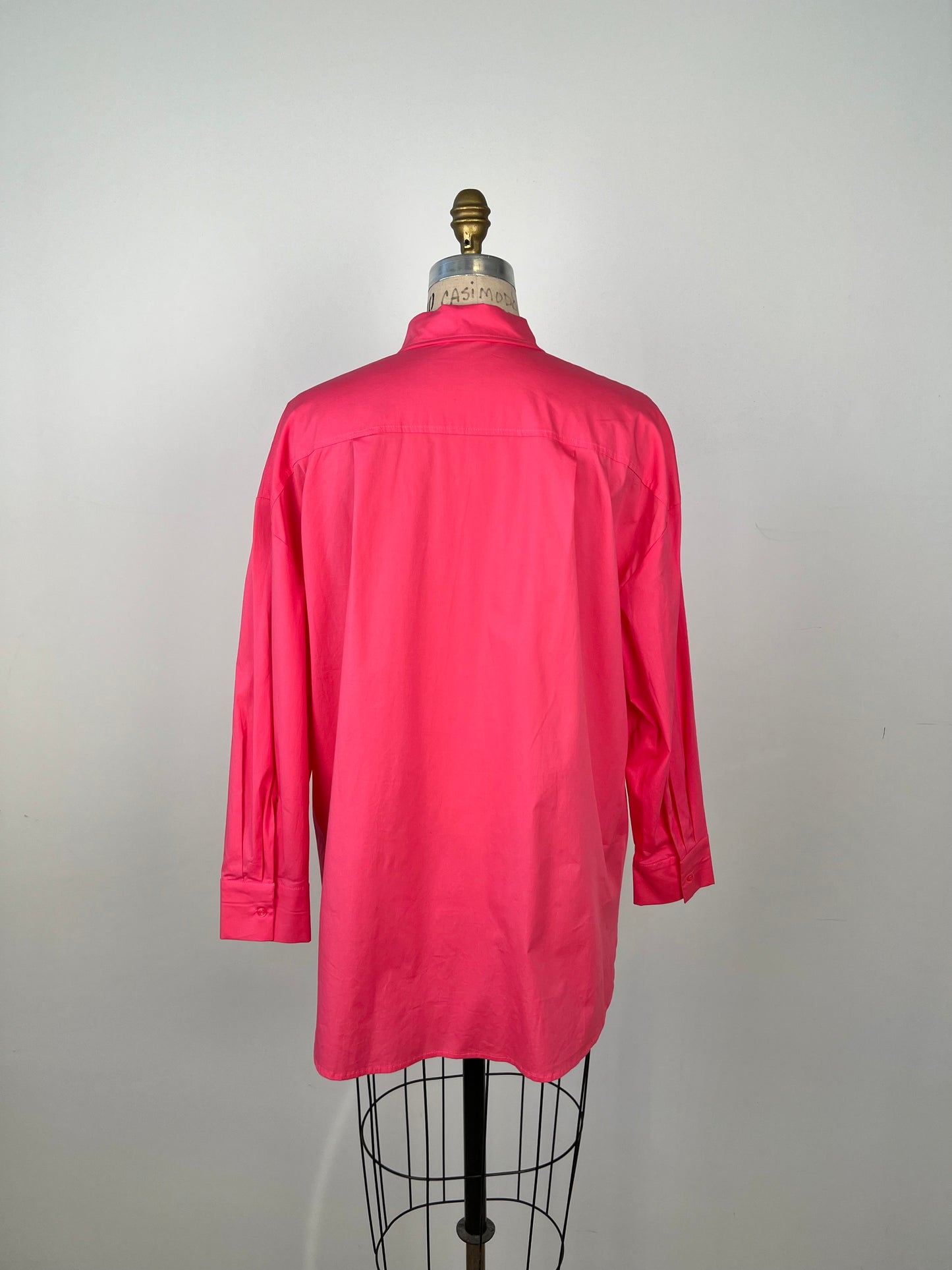 Chemisier oversized en pur coton rose corail (6-8-10)
