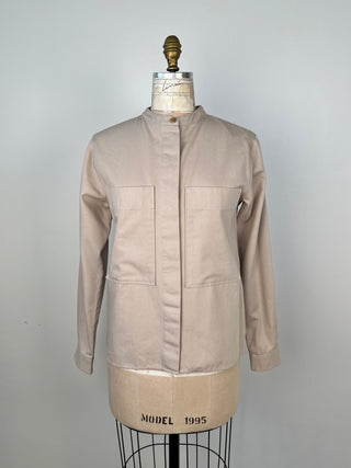 Washable organic cotton jacket in sand (6)