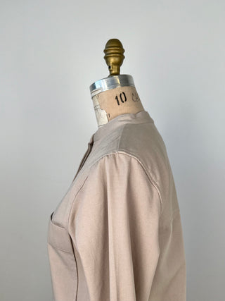 Washable organic cotton jacket in sand (6)