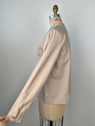 Washable organic cotton jacket in sand (6)