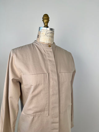 Washable organic cotton jacket in sand (6)