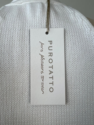 Top gilet en tricot de coton blanc (S)