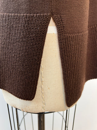 Veste ouverte en tricot chocolat (6)