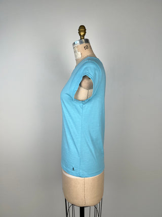T-shirt bleu lagon imprimé logo Coster (S)