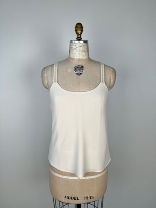 Cream crepe top with openwork straps (4-6-8)