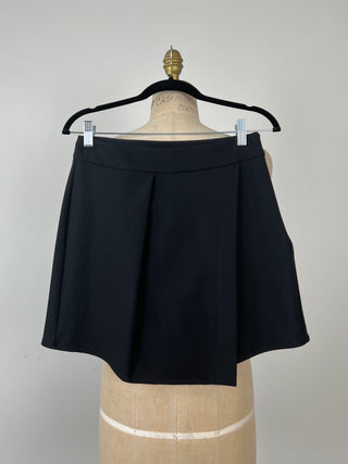 Black Microfiber Skirted Shorts (XS)