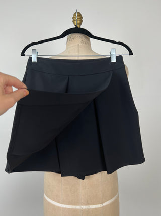 Black Microfiber Skirted Shorts (XS)