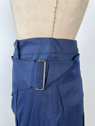 Blue techno linen wrap skirt (XS to M)