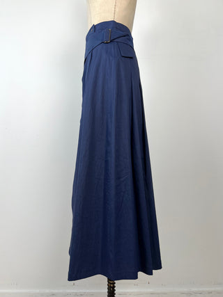 Blue techno linen wrap skirt (XS to M)