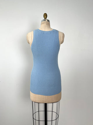 Sky blue cotton knit top (XS)