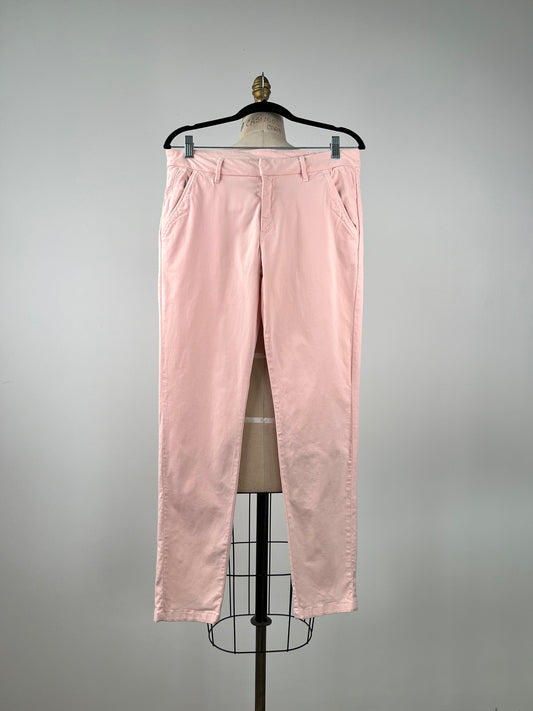 Pantalon rose en coton extensible lavable (30)