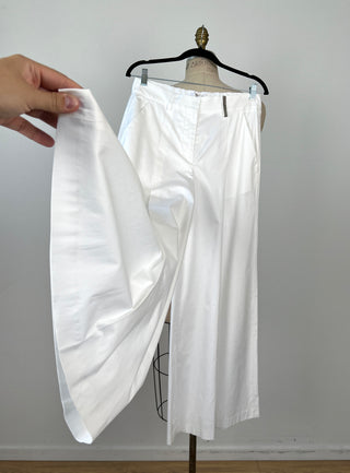 Pantalon samouraï en coton sergé blanc (6)